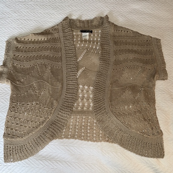 Questions by Say What Taupe Open Front Sweater PM - Picture 7 of 9